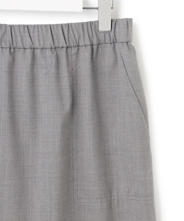 ICB 【洗える】T/Wブロード ナロースカート ライトグレー系