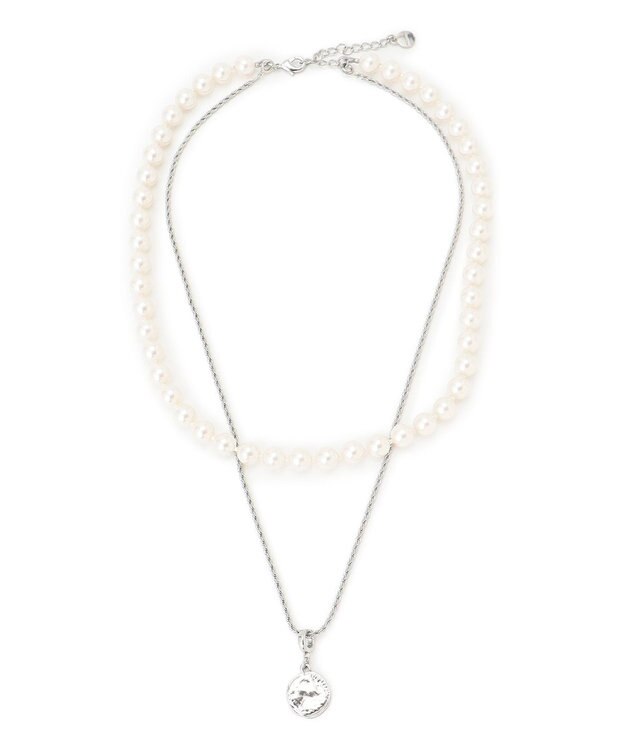 23区 コインモチーフ パール チェーン ネックレス シルバー系