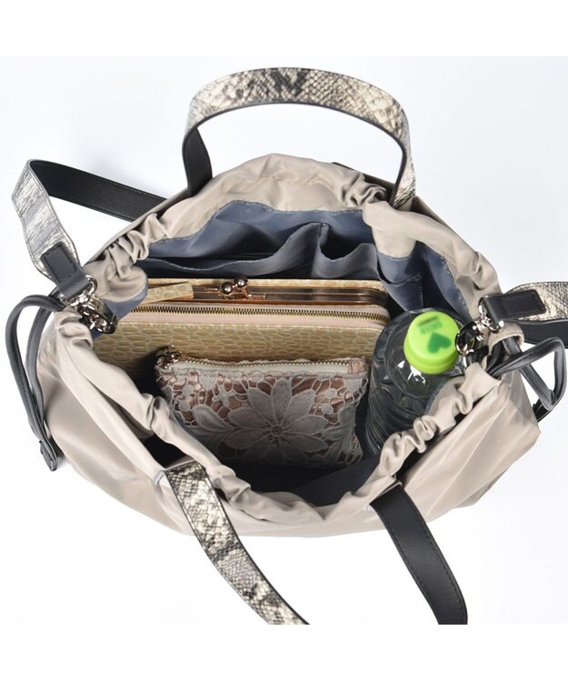 LA BAGAGERIE ドローストリング2WAYトート Sサイズ グレージュ