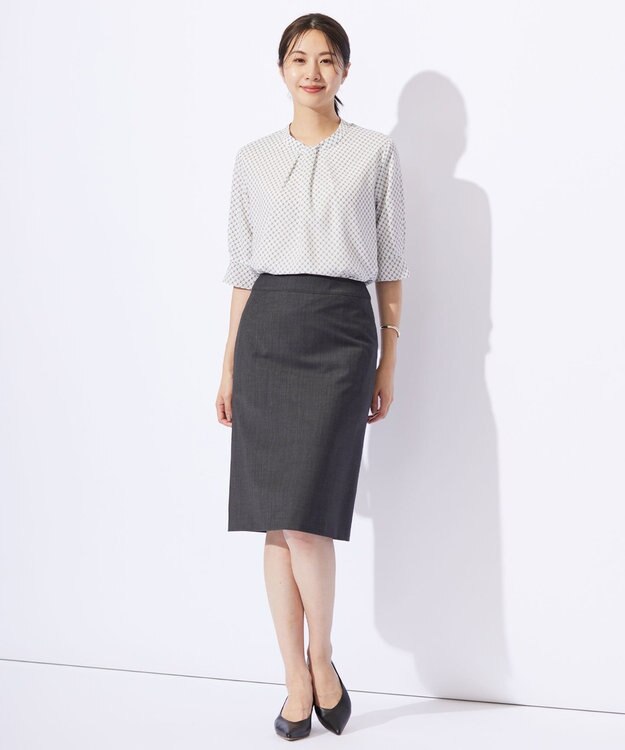 J.PRESS LADIES S 【セットアップ対応】BAHARIYE PINHEAD スカート グレー系