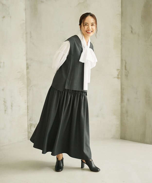 #Newans セットアップライクワンピース グレー