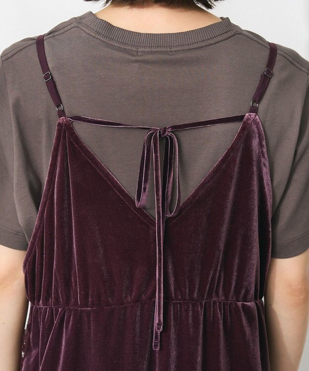 CRAFT STANDARD BOUTIQUE ベロアレース付きキャミワンピース Bordeaux