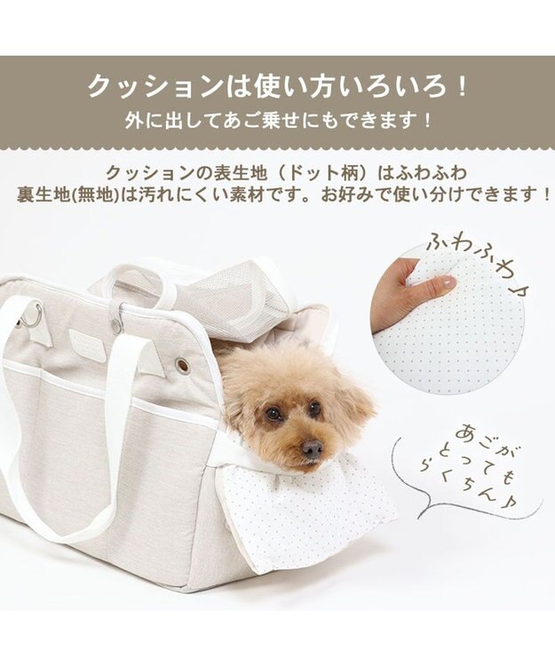 PET PARADISE ペットパラダイス 四角キャリーバッグ  小型犬 パイピング ベージュ