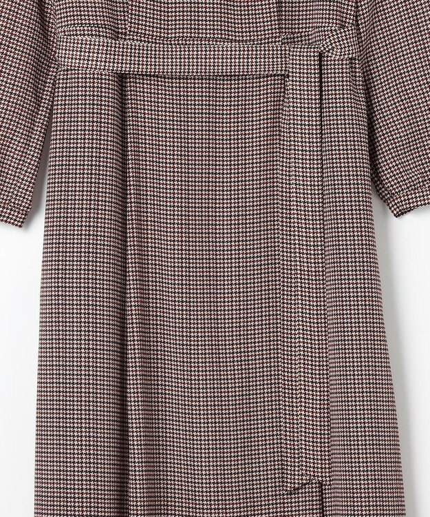 J.PRESS LADIES L デシンハウンドトゥースプリント ワンピース ブラウン系