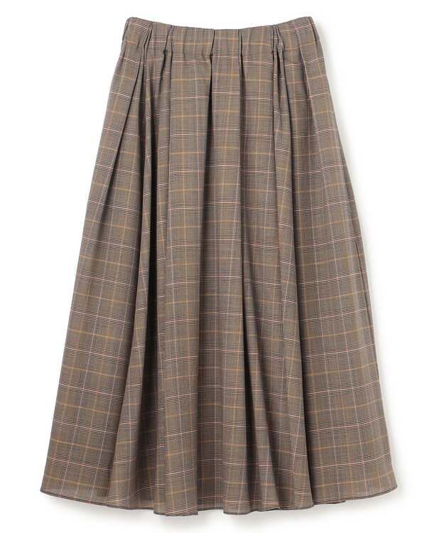 BEIGE， EDWARDS / ウールチェック フレアスカート Brown Check