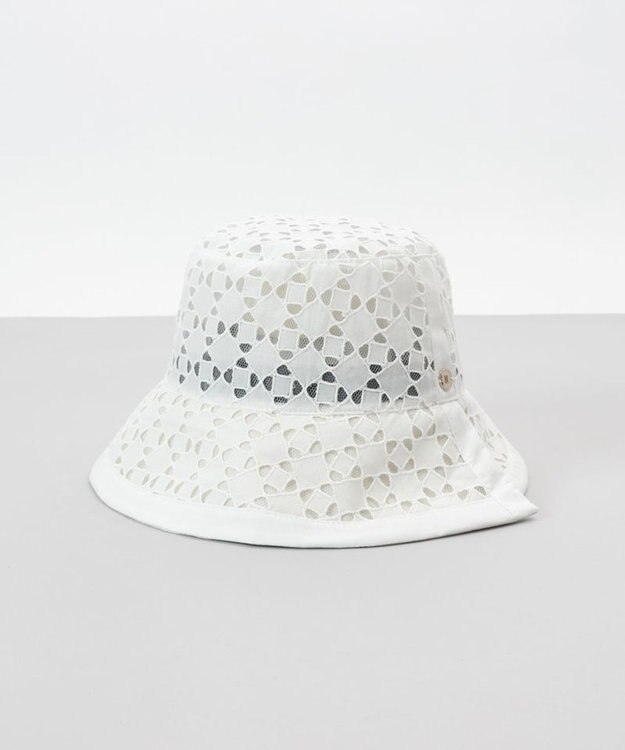 AURORA 【 LANVIN COLLECTION（ランバン コレクション） 】レースJL切り替えクロッシェハット オフホワイト