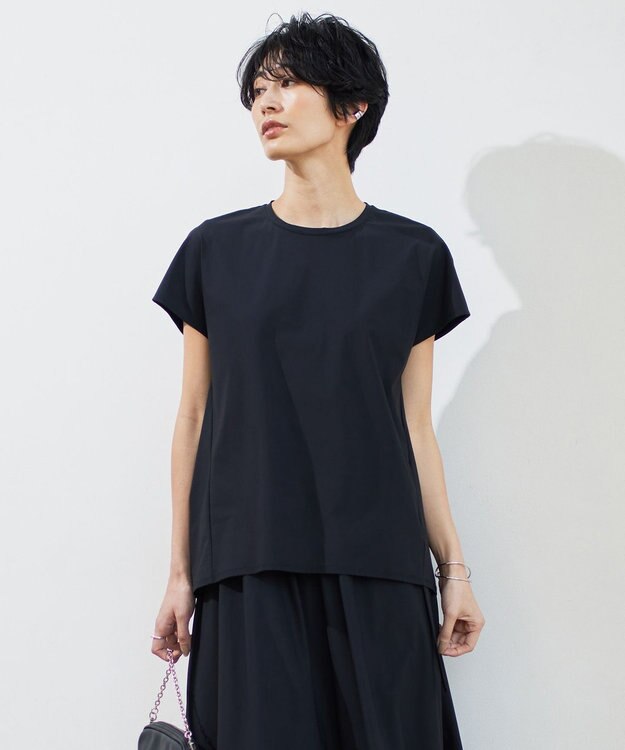 ICB 【接触冷感・UVカット・速乾・洗える】マットスキューバ 半袖プルオーバー ブラック系