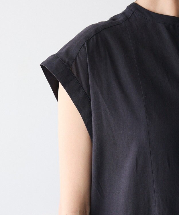 CRAFT STANDARD BOUTIQUE インド綿フレンチスリーブワンピース Black