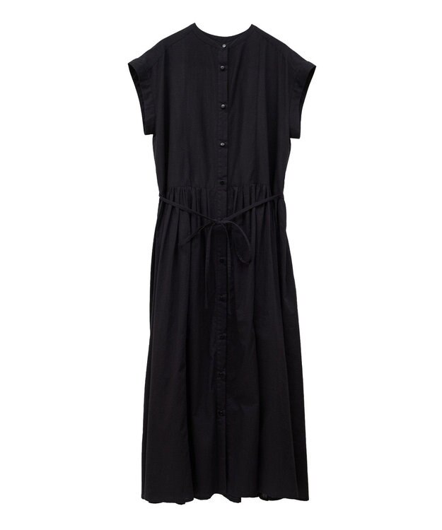 CRAFT STANDARD BOUTIQUE インド綿フレンチスリーブワンピース Black