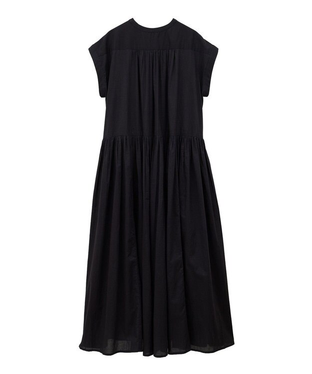 CRAFT STANDARD BOUTIQUE インド綿フレンチスリーブワンピース Black