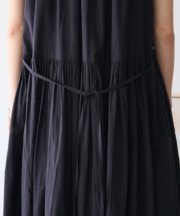 CRAFT STANDARD BOUTIQUE インド綿フレンチスリーブワンピース Black