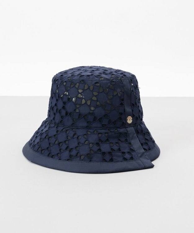 AURORA 【 LANVIN COLLECTION（ランバン コレクション） 】レースJL切り替えクロッシェハット ブラック