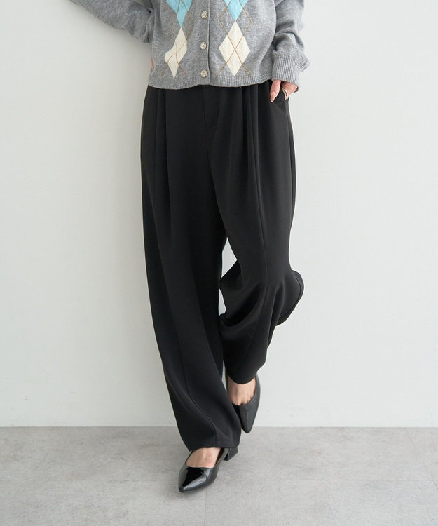 earth music&ecology タックコクーンパンツ Black