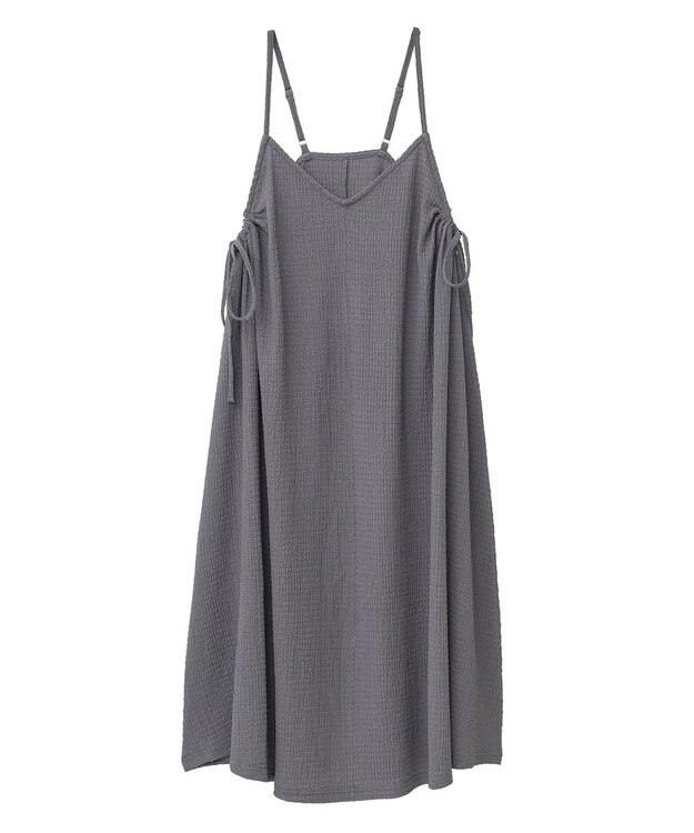 Green Parks 表面感脇リボンキャミワンピース Gray