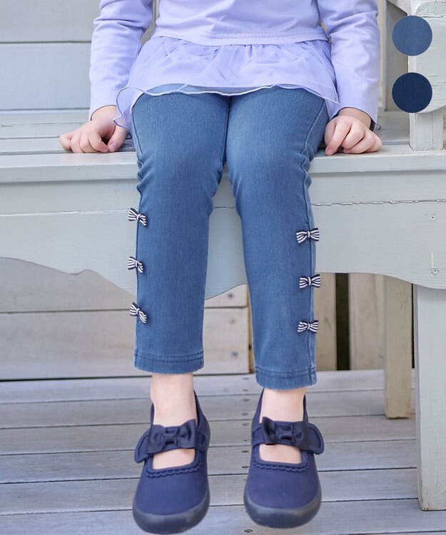 ANY KIDS カット デニム パンツ ブルー