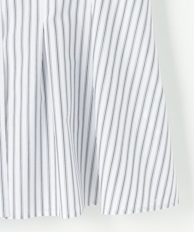 ANY SIS 【洗える】タックペプラムシャツ ブラウス オフストライプ