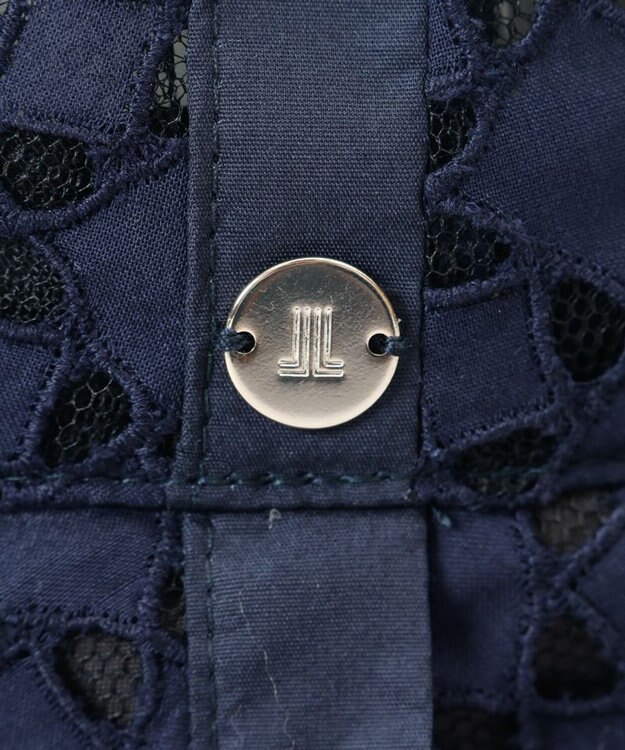 AURORA 【 LANVIN COLLECTION（ランバン コレクション） 】レースJL切り替えクロッシェハット ネイビー