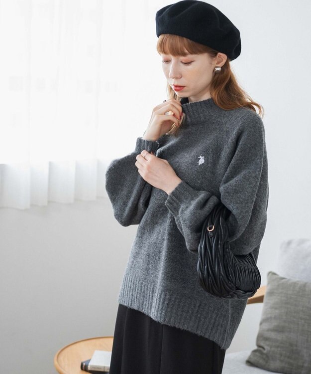 WEGO U.S POLO ASSN.ハイネックセーター 杢グレー