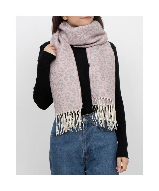 UNBILLION カシュネ cache nez / ヒョウ柄ジャカードストール ピンク