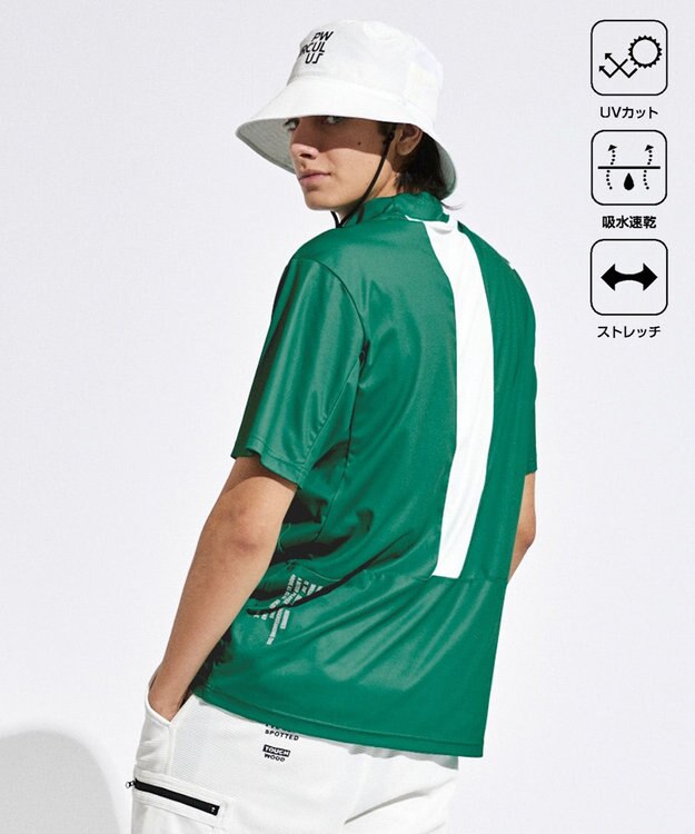 PW CIRCULUS 【UVカット / 吸水速乾 / 伸縮性抜群】【MEN】NEW バックメッシュモック T グリーン系