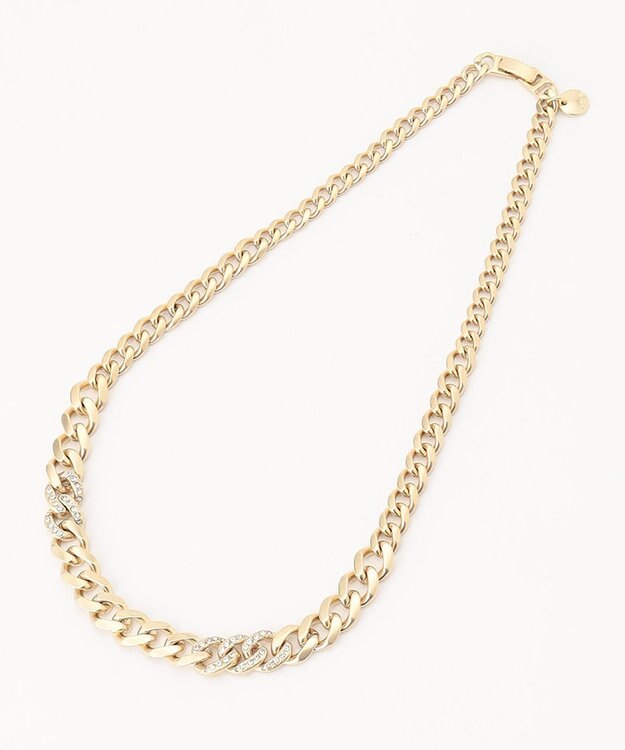 ICB クリスタルチェーンネックレス ゴールド系