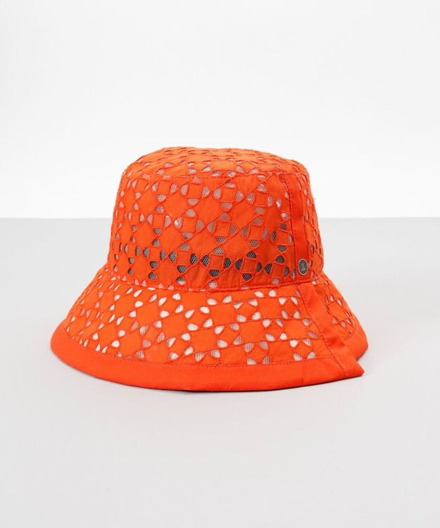 AURORA 【 LANVIN COLLECTION（ランバン コレクション） 】レースJL切り替えクロッシェハット オレンジ