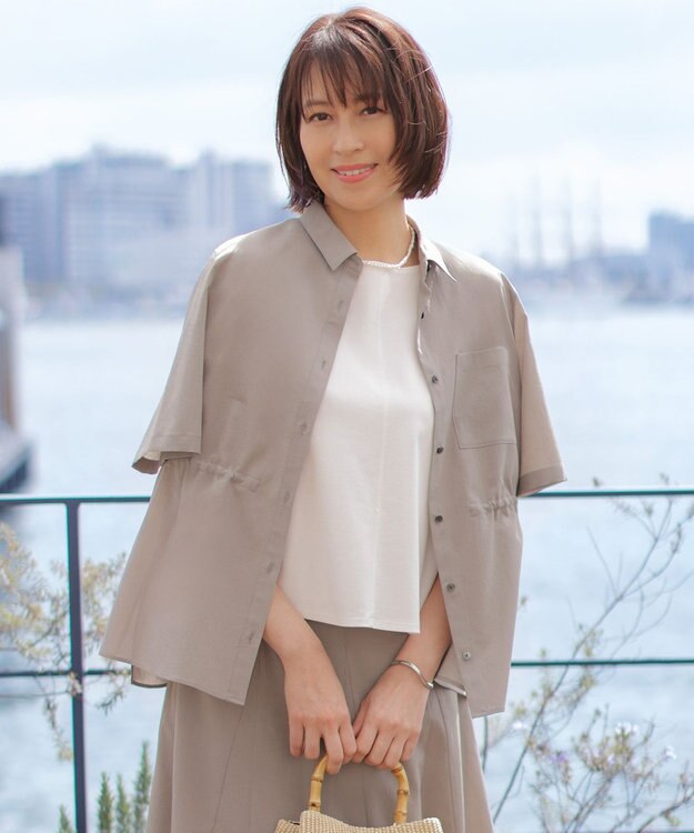 J.PRESS LADIES L 【WEB限定】アキハ BREEZE COOL シャツ ブラウス モカ系