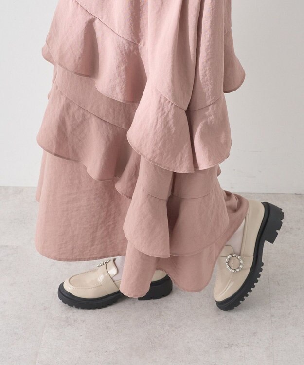 earth music&ecology ラッフルティアードキャミワンピース Pink