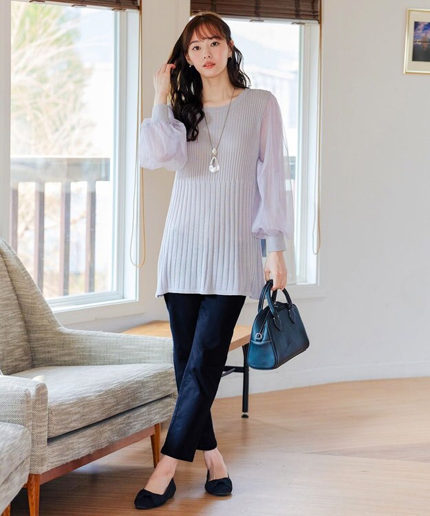 Tiaclasse 【新色追加・洗える】アンクルテーパードパンツ ネイビー