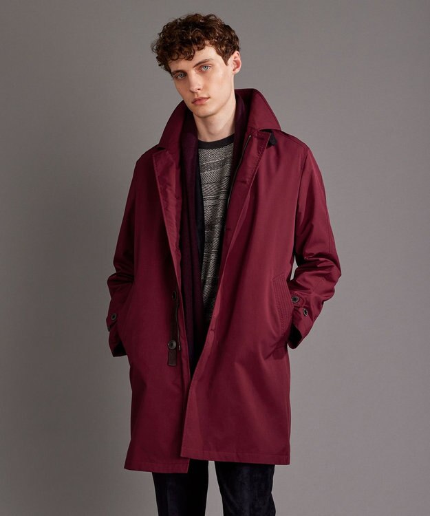 JOSEPH ABBOUD 【撥水/JAPANファブリック】 パウダーツイル コート ワイン系