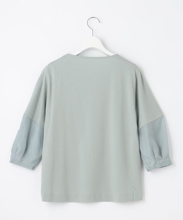 自由区 【洗える】エッセンシャルポンチ Vネックカットソー ライトグリーン系