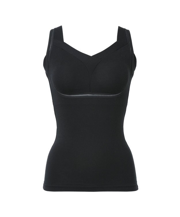 BRADELIS New York 【Yukine inc. 】ゆきねえとろりソフトシルク混ブラキャミ24 とろけるような肌触りで程よく補正 ブラック