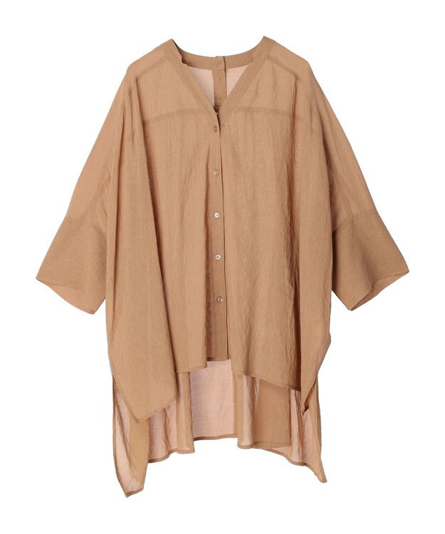 AMERICAN HOLIC バックギャザーＶネックシアーシャツ Camel