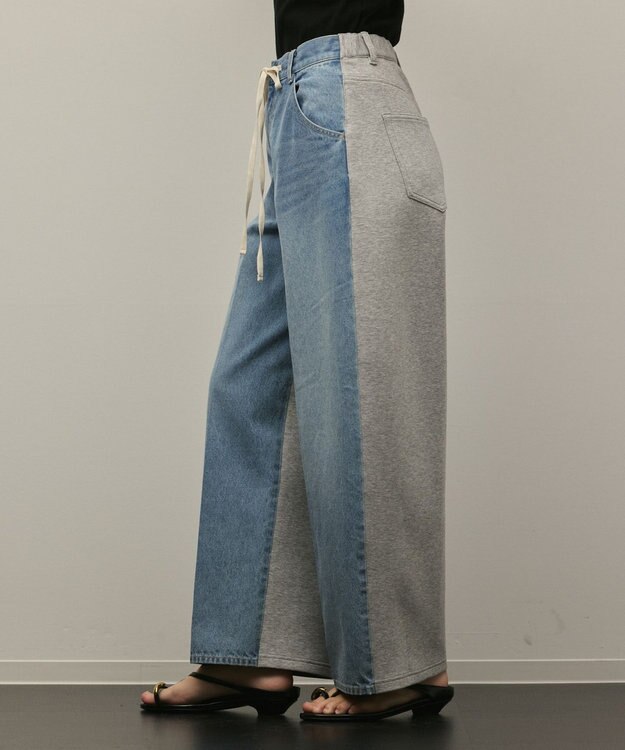 GRACE CONTINENTAL コンビドロストデニムパンツ ブルー