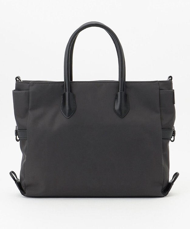 Y'SACCS ナイロン×リサイクルレザー　ホック2WAYトート　Sサイズ グレー