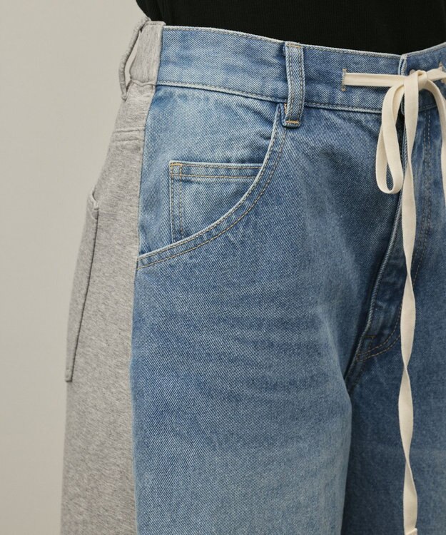 GRACE CONTINENTAL コンビドロストデニムパンツ ブルー