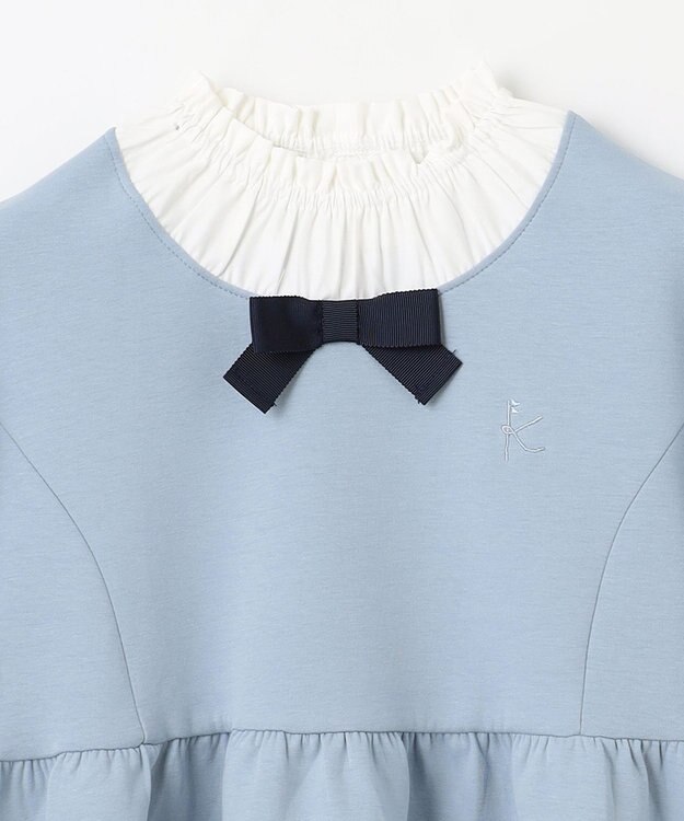 組曲 KIDS 【150-160㎝】ボウタイリボン トップス サックス系