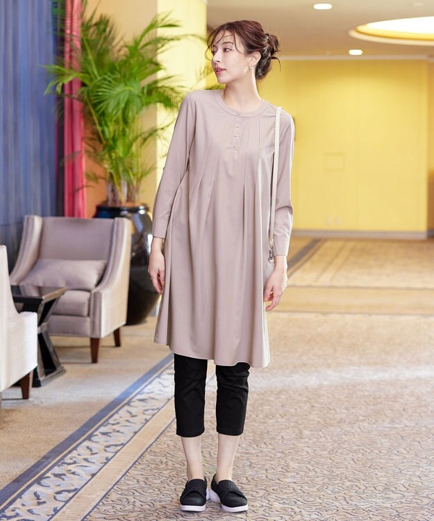 Tiaclasse 【新色追加・洗える】アンクルテーパードパンツ ブラック