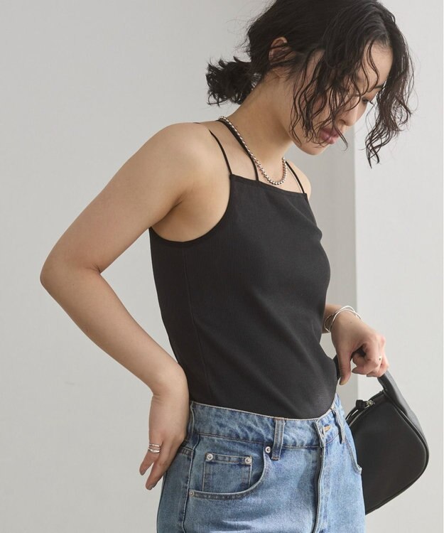 WEGO 【ANGIE VINTAGE/SMLサイズ展開】ストラップカップ付きベアキャミソール ブラック
