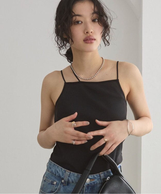 WEGO 【ANGIE VINTAGE/SMLサイズ展開】ストラップカップ付きベアキャミソール ブラック