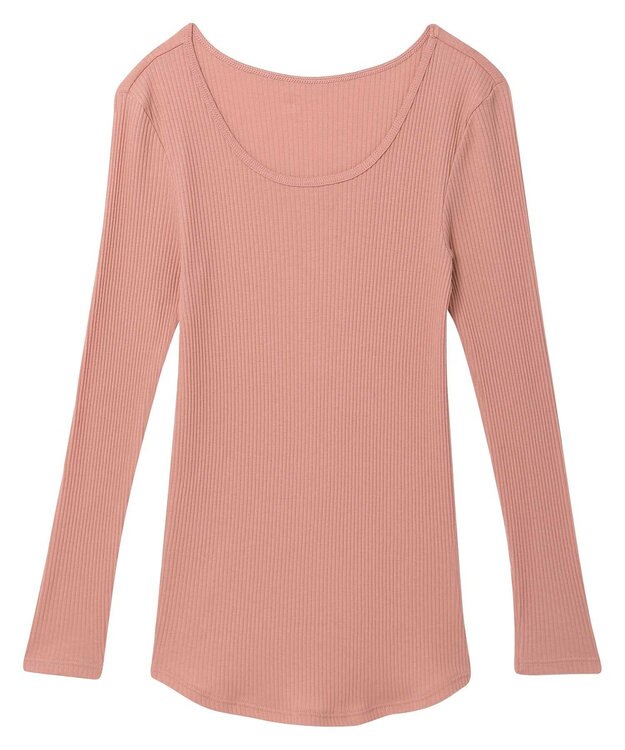 une nana cool 綿100% リブ編みコットン 長袖シャツ OR