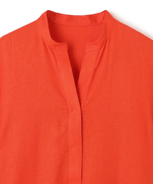 UNFILO リネンレーヨン スキッパー ワンピース オレンジ