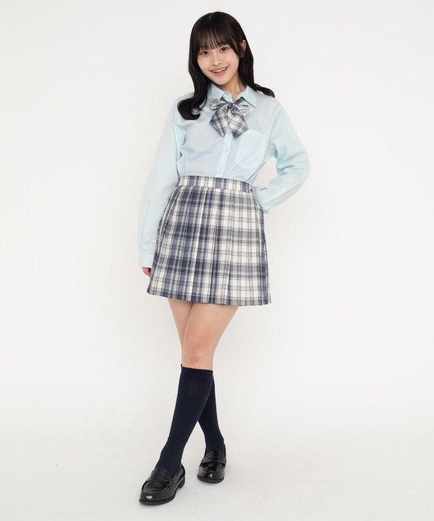 WEGO 【SCHOOLITEM】スクールシャツL／S ブルーその他