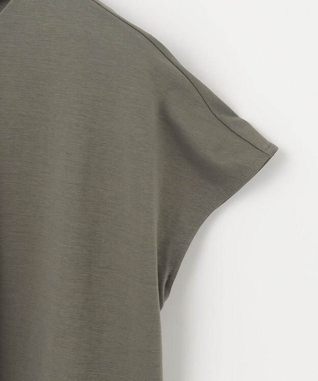 自由区 【洗える・XSサイズあり】ハイツイストポンチフロントタック カットソー カーキ系