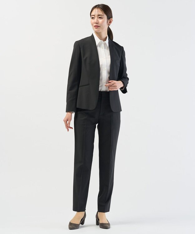 J.PRESS LADIES S 【リクルート対応】ホワイトブロード シャツカラーブラウス ホワイト系