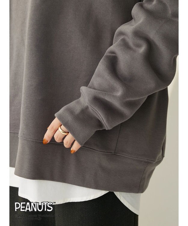 CRAFT STANDARD BOUTIQUE ＰＥＡＮＵＴＳ裏起毛スウェットクルー Charcoal Gray