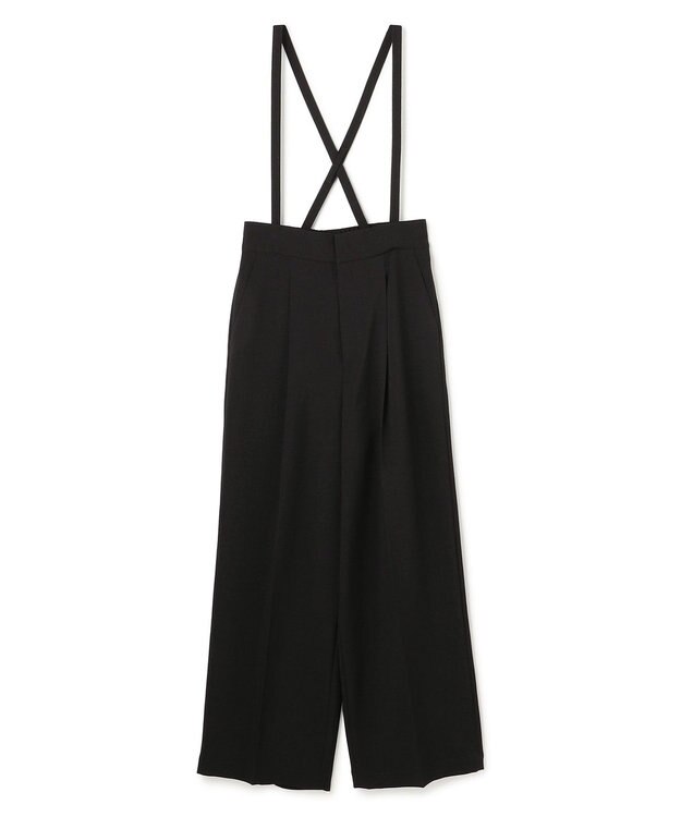 uncrave ウォッシャブルドライサップ ワイドパンツ（サスペンダー付き） ブラック(WEB限定カラー)