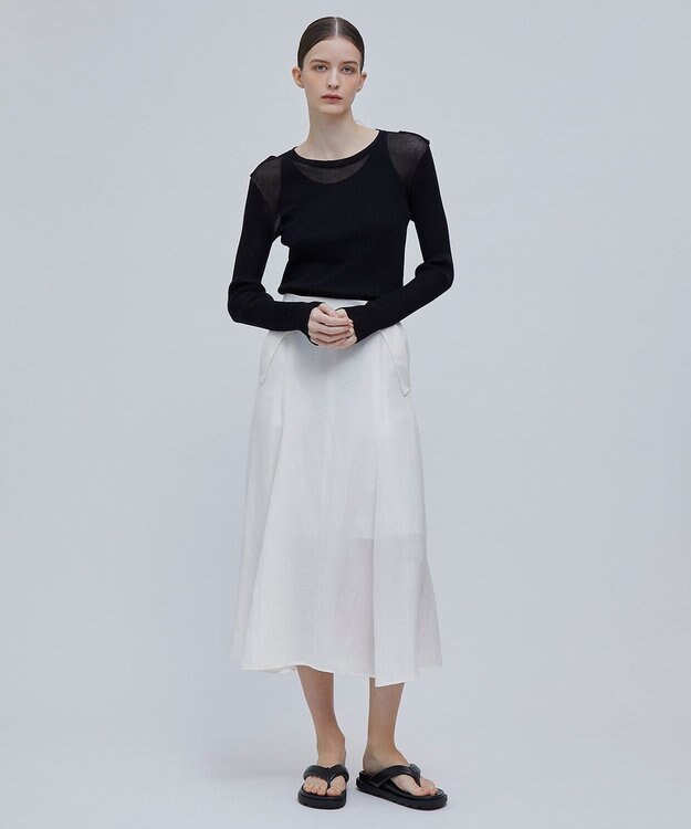 BEIGE， LIANE / リブニットトップス Black