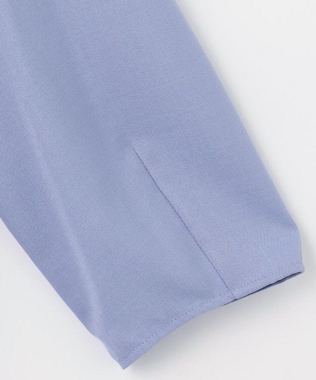 自由区 【接触冷感・速乾・UVケア・撥水・防シワ・XSサイズあり】リネンライクツィルVネック ワンピース ダルブルー系