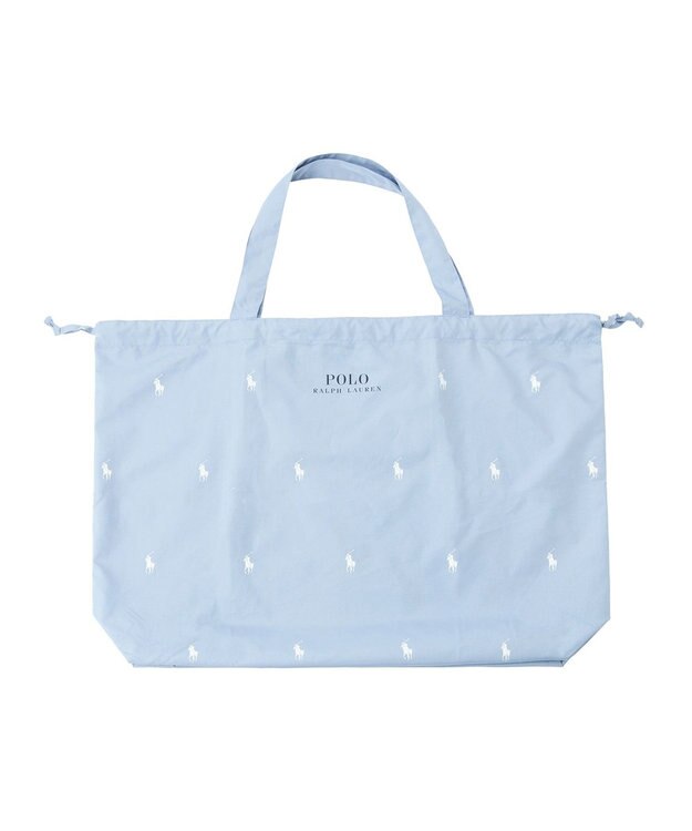 MOONBAT POLO RALPH LAUREN ポケッタブルレインバッグ ポロポニーカラードット／撥水 レインバッグカバー サックスブルー